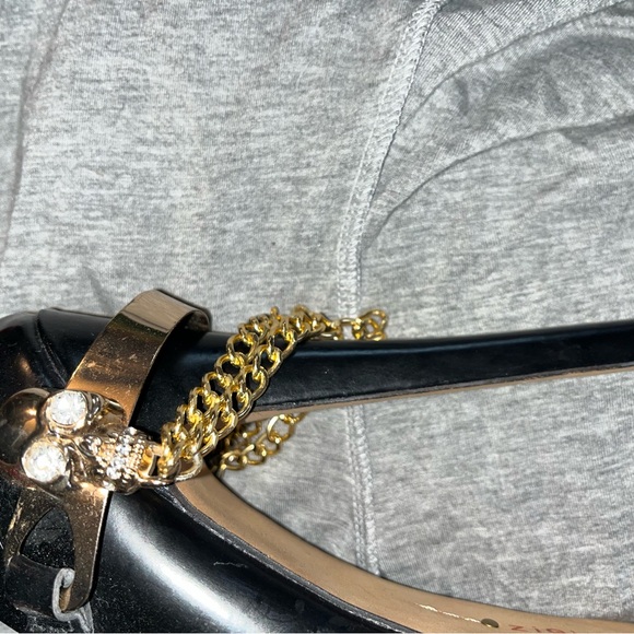 Ziginy Black Gold Skull Chain Platform Heel - Picture 6 of 9